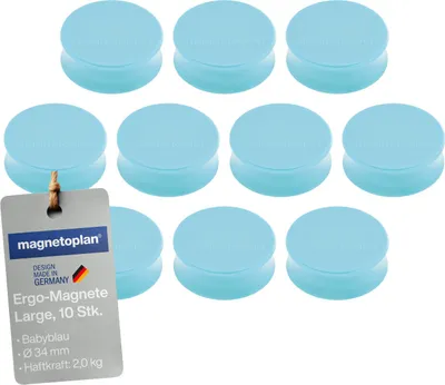 Produktbild von Magnetoplan Ergo large Magnete Babyblau 34mm 10St