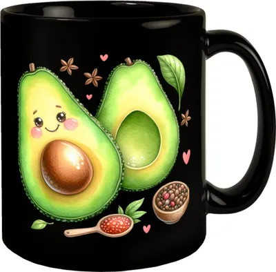 Produktbild von Niedliche Avocado Tasse in Schwarz