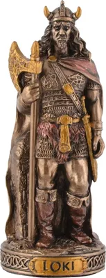 Produktbild von Miniatur Loki germanischer Gott des Bösen mit seiner Axt