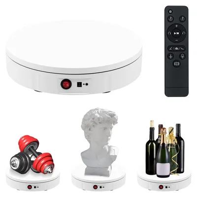 Produktbild von Drehbarer Unterbau für Fotos – Automatisch – 30 cm – 100 kg – Weiß