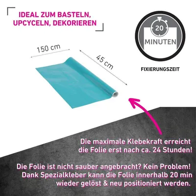 Produktbild von Klebefolie Ozeanblau - 45x150cm