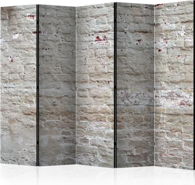 Produktbild von Akusticher Raumteiler Ziegel Foto Paravent 225x172 cm beidseitig auf Vlies-Leinwand bedruckt Akustikschaum Trennwand Spanische Wand Sichtschutz Home Office 3D Effekt Steinwand f-A-0507-z-c