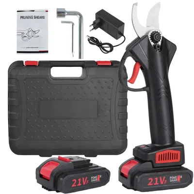 Image de Sécateur sans fil à batterie - Sécateur électrique - Épaisseur de coupe : 25 mm - Moteur sans balais - 2 batteries - Pour les branches, les arbres et les bonsaïs