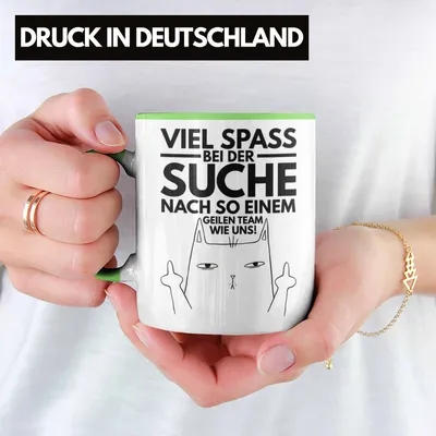 Produktbild von trendation Tasse Grün für Kaffee, Tee, Kakao – Geschenk Jobwechsel, Abschied Kollegen – Spülmaschinen- & Mikrowellen-tauglich, beidseitiger Druck