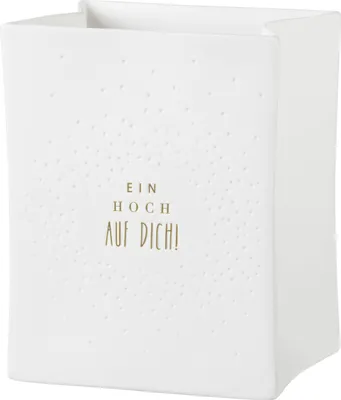 Zdjęcie produktu dla Räder Porzellanlichttüte Ein Hoch auf Dich 8x6x10cm
