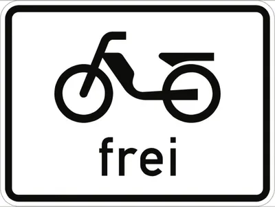 Produktbild von Verkehrsschild VZ1022-11, Mofas frei, Alu, RA2, 420x315 mm