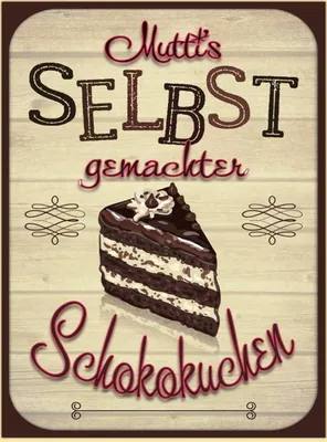 Produktbild von vianmo Holzschild 40x30 cm Muttis selbst gemachter Kuchen