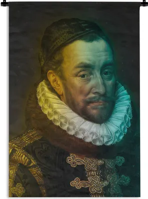 Produktbild von MuchoWow® Wandteppich Wandbehang Wilhelm von Oranien - Adriaen Thomasz - Farben 120x180 cm Tapisserie Dekoration Wandtuch - Schlafzimmer - Dekorationen für das Haus