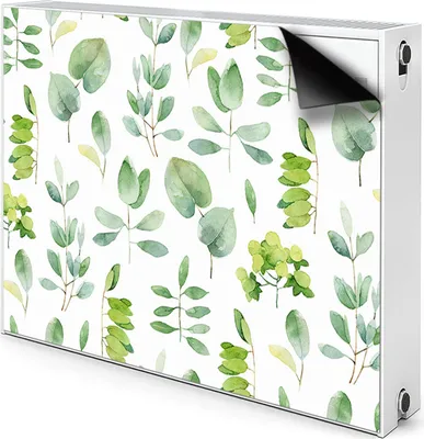 Produktbild von Magnet Heizkörper Heizkörper-Abdeckung Heizkörperabdeckung 110x60 cm  - Blätter, grün