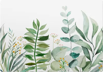 Produktbild von Aquarellblätter – Bodenschutzmatte – Rutschfest – Schutzmatte für Büro – Vinylmatte – Stuhlunterlage – 100 x 100 cm