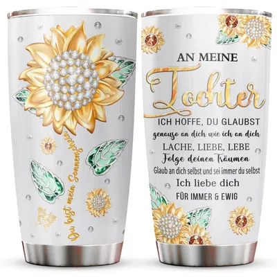 Immagine prodotto di Bicchiere termico in acciaio inossidabile, a doppia parete, da 20 once, senza BPA, ideale come regalo per una figlia