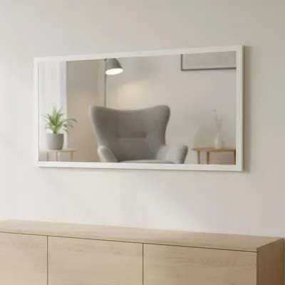 Produktbild von Spiegel Dmara, Badezimmerspiegel, 100%  Italy, cm 120x2h60, glänzend weiß