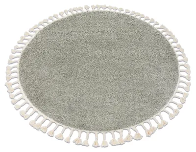 Zdjęcie produktu dla Dywan BERBER 9000 koło Frędzle berberyjski marokański shaggy zielony koło 120 cm