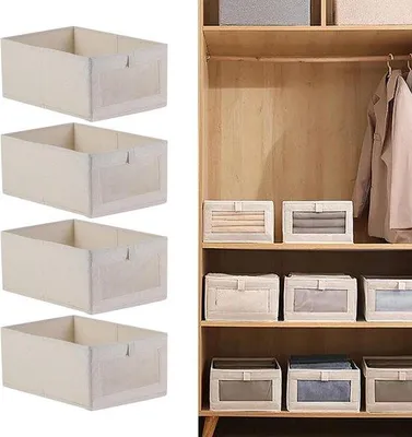 Obrázok produktu pre Organizér na oblečenie so 4 priehľadnými boxmi na nohavice, košele a spodnú bielizeň