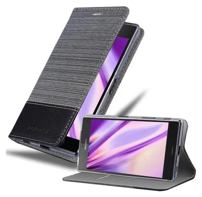 Produktbild von Cadorabo Hülle für Sony Xperia Z5 Schutzhülle in Grau Handy Hülle Etui Book Case Cover