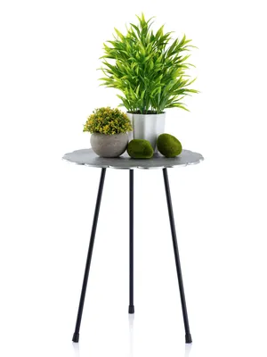 Produktbild von Beistelltisch Set Metall Dekotisch ø 35 cm Aluminium mit Struktur Silber