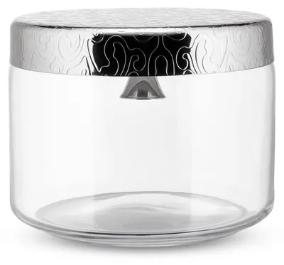 Glaskeksdose mit Glocke, 3 L, 19 cm, Edelstahldeckel
