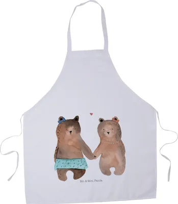 Produktbild von Mr. & Mrs. Panda Schürze Bär Freundin - Weiß - Geschenk, Kochschürze, Grillschürze, Servierschürze, Teddy, Kochkleidung, Küchenzubehör