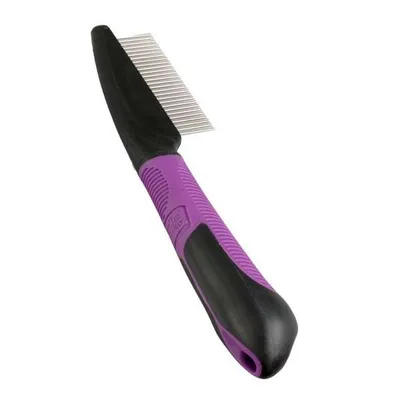 Zdjęcie produktu dla Karlie Szczotka z uchwytem – szczotka dla kotów – guma – fioletowo-czarna – 21 x 5 cm