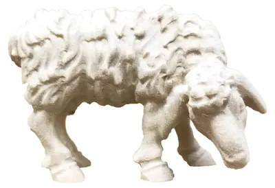Schaf-Figur aus Ahornholz, grasend, 8 cm, handgefertigt