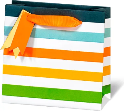 Produktbild von Geschenktasche - CD-Format 14,5 x 15,6 cm - Neon Stripes