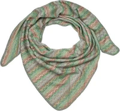 Produktbild von styleBREAKER Damen XXL Dreieckstuch mit Zick-Zack Webmuster, mehrfarbiges Dreiecktuch, Schal weich und warm 01020051