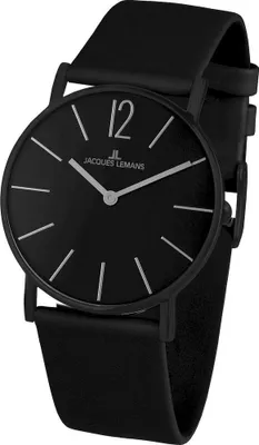 Produktbild von Jacques Lemans 1-2030I Uni-Armbanduhr, Edelstahl-Gehäuse, Leder-Armband