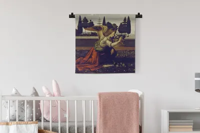 Produktbild von MuchoWow® Wandteppich Wandbehang Die Verkündigung von Leonardo - Leonardo da Vinci 60x60 cm Tapisserie Dekoration Wandtuch - Dekorationen - Wand Decke