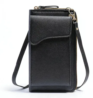 Immagine prodotto di Borsa a tracolla in ecopelle per telefono, da donna, colore nero
