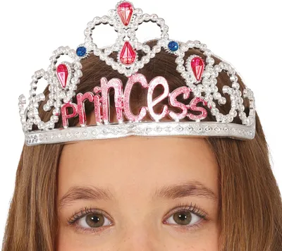 Produktbild von Prinzessin Diadem Glitzer Krone Magisch Märchenhafte Kopfbedeckung Kinder Karneval Verkleidung Edelsteine Accessoire Mittelalter Fantasy Kostüm Karneval Party, Farbe: Silber