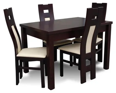 Produktbild von Klassische Esszimmer Garnitur Set Modern Tisch 4x Stühle Stuhl 5tlg. 70x120