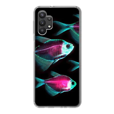 Produktbild von MuchoWow® Handyhülle Schutzhülle Hülle für Samsung Galaxy A32 5G Fisch - Lila - Blau Silikon Softcase Handy Hülle - Softcase