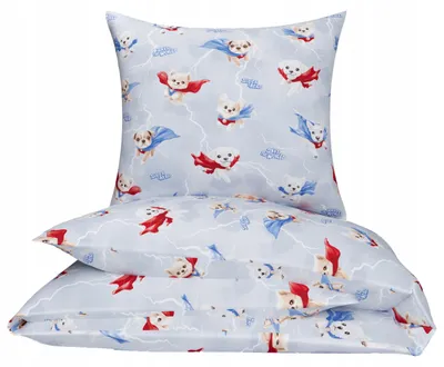 Produktbild von Nyks Baumwoll-Bettwäsche 140x200 Kinder Hunde 288blu