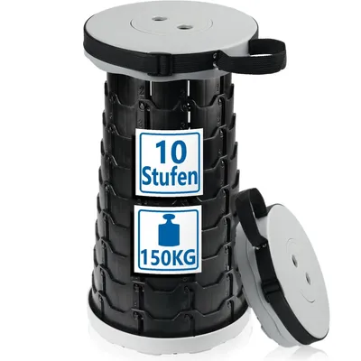 Produktbild von Teleskophocker Campinghocker tragbar höhenverstellbar Angel Outdoor Camping klappbar Hocker