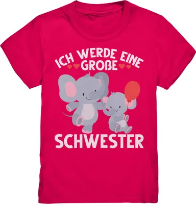 Produktbild von Große Schwester T-Shirt Elefanten Große Schwester Geschenk – Sorbet / 134/146 (9-11)