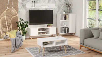 Image de Table basse Sandi : moderne et robuste, pour le salon, en bois aggloméré