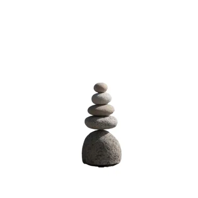 Produktbild von Schönes Steinmännchen 5 Steine zur Dekoration, aus Naturstein Neu Frostfest Witterungsbeständig, Beach Pebbles zur Gartengestaltung V-710001