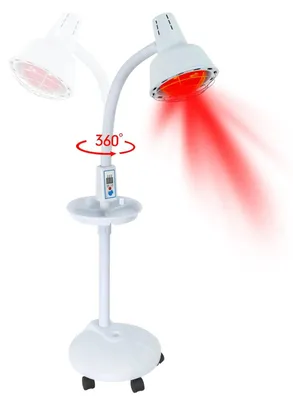 Image de Lampe infrarouge de chauffage - Lampe de thérapie par la lumière rouge de 275 W - Température réglable - Minuteur - Soulagement de la douleur - Plastique - Rouge