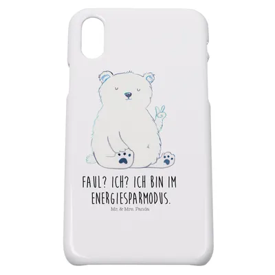 Produktbild von Mr. & Mrs. Panda Iphone 10 Handyhülle Eisbär Faul - Weiß - Geschenk, X, Cover, Teddy, Arbeit, Hülle, Nordpol, Homeoffice, Handy, Entspannen, Büro