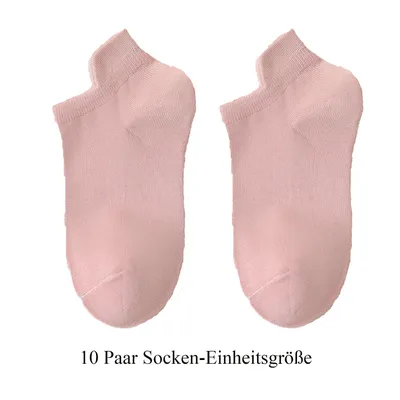 Produktbild von 10 Paar Sneaker Socken Kurze Halbsocken Atmungsaktiv Baumwolle Sportsocken, Rosa