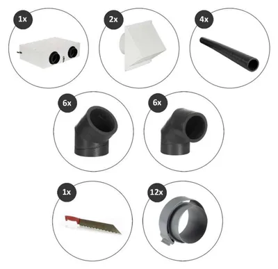 Produktbild von Wolf Montageset Wanddurchführung DN125 für CWL-F-150 Excellent, Wandhaube weiß