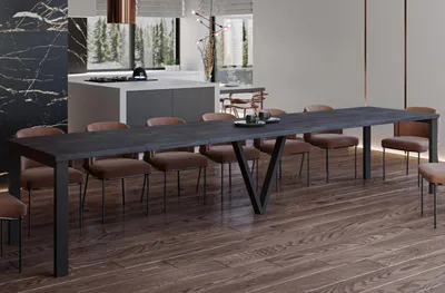 Produktbild von ENDO-Möbel Ausziehbarer Esstisch XXL Titan 130-405cm (Beton Dunkel)