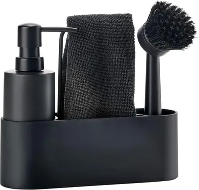 Produktbild von Zone Denmark Denmark Singels Geschirrspülset mit Putzlappen black 4tlg