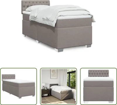 Produktbild von The Living Store Boxspringbett mit Matratze Taupe 100x200 cm Stoff