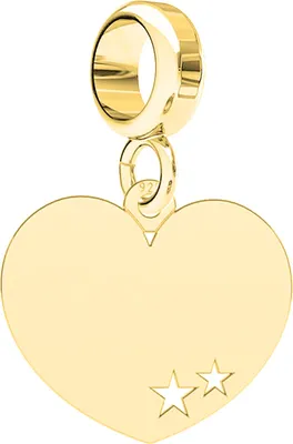 Produktbild von Charms Gold Herz Sterne Herzplättchen mit Herz Sternen SILBER 925