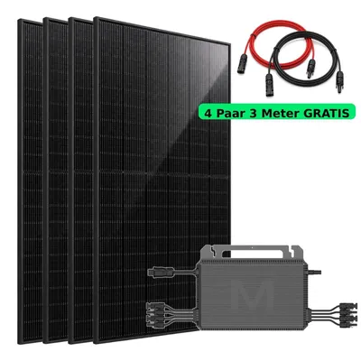 Produktbild von 2000W Balkonkraftwerk Jolywood Solarmodul Bifazial Marstek Wechselrichter 2kW
