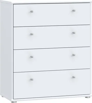 Obrázok produktu pre Komoda s 4 zásuvkami, matná biela, TEMPRA, Š 73,7 × H 34,8 × V 85,5 cm