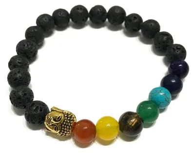 Produktbild von Armband aus Lavastein – Buddha – Chakra