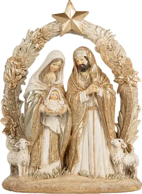 Obrázok produktu pre Clayre & Eef Vianočná dekorácia Postavička Betlehem 19x7x24 cm Béžová Zlatá farba Plast