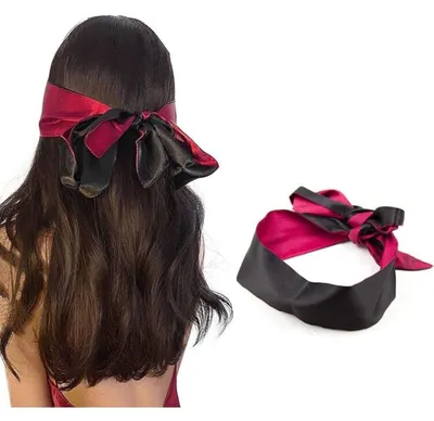 Image de Masque de sommeil en satin, bandeau sexy pour dormir, bandeau pour les yeux, masque de sommeil en satin, masque en satin, bandeau pour les yeux, pour les amoureux, rose et noir, 1 pièce